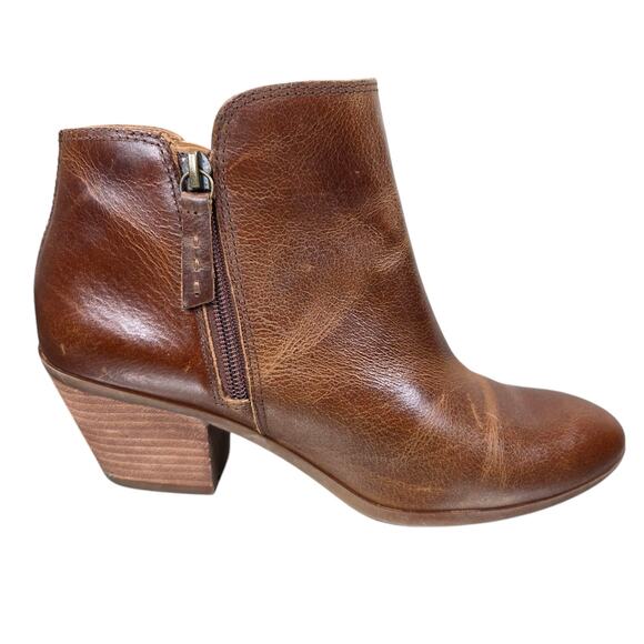 Frye And Co. Booties Womens Size 8 M Judith Ankle Brown Leather Block Heel Vtg - Picture 4 of 14